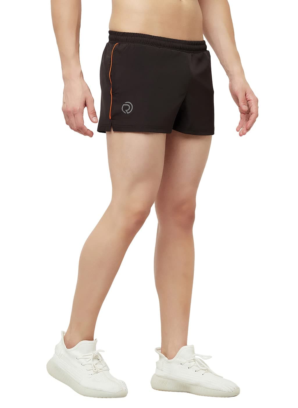 TRUEREVO Men's 2 inch Dry Fit Sports Running Reflective Shorts with 2 Side Pockets and Zipper Back Pocket | Marathon Shorts for Men | Activewear for Running, Sports, Training & Fitness Black