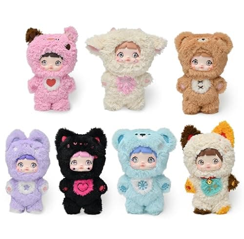 Mckkymi Plush Blind Box Kawaii Nommi Cute Series Stuffed Blind Box Doll 6 PCS Kawaii Mystery Plush Toys Collectible for Birthday GiftChristmas Surprise Gift Set of 6 No Repeat