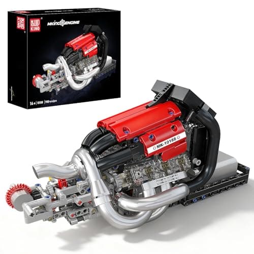 Mould King Racing Car Engine Building Kit Build Your Own Engine Model Kit That Run STEM Engineering Physical Science Experiment Set with Battery Motor Engine for Adults14980 Pcs