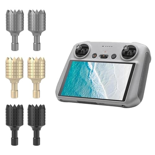 ZORBES® Compatible with DJI RC /RC2, 3 Pairs Control Sticks Protectors Aluminum Alloy Joystick Grips, Fashion Crown Thumb Rocker GripsAnti-Slip Textured, Original Storage Slot Compatibility