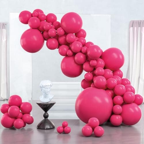 PartyWoo Hot Pink Balloons 127pcs Different Sizes of 36 18 12 10 5 Inch Magenta Fuchsia Balloon Arch Kit for Baby Shower Bachelorette Wedding Bridal Shower Birthday Party Decorations PinkY12