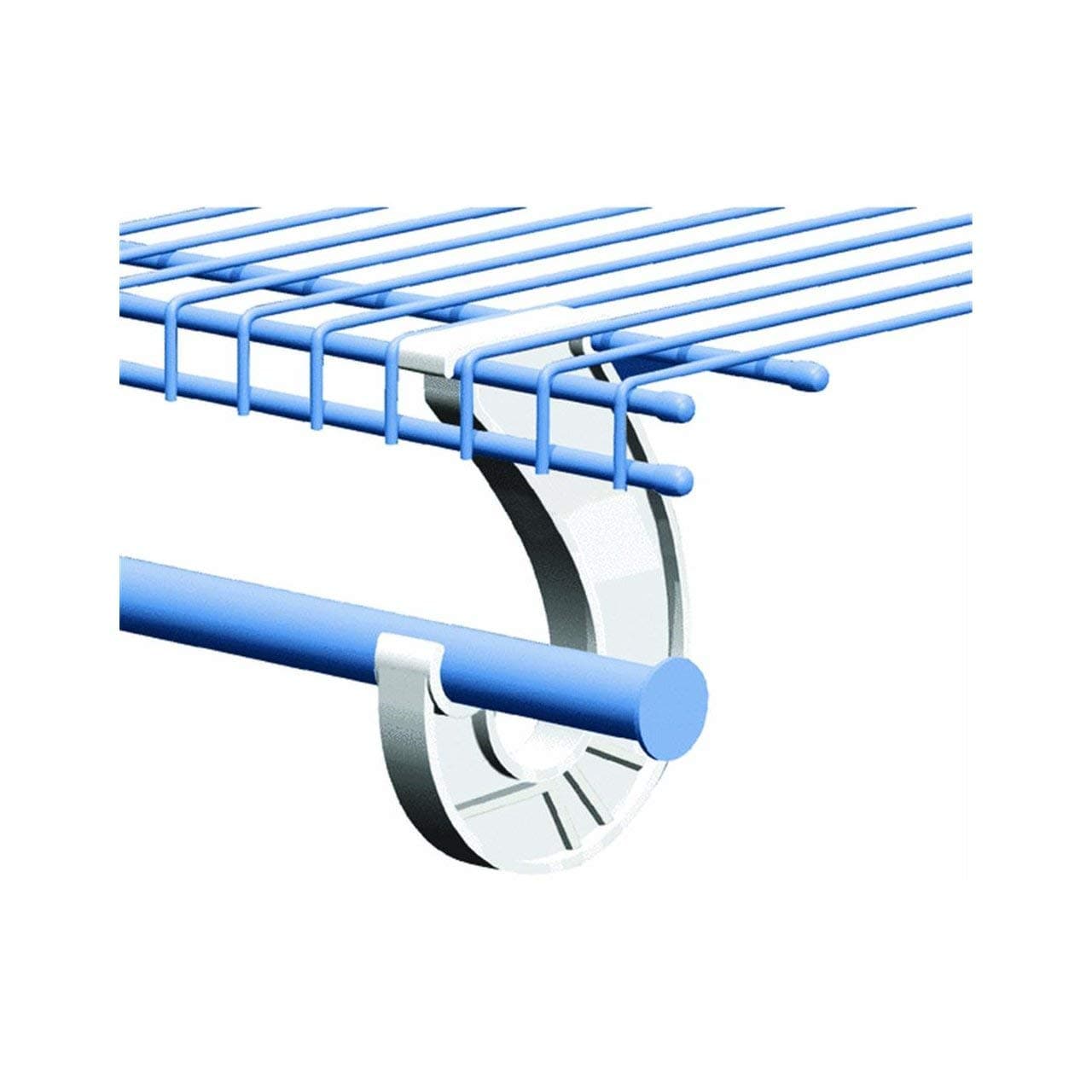 2 x SuperSlide White Closet Rod Support Pack of 2