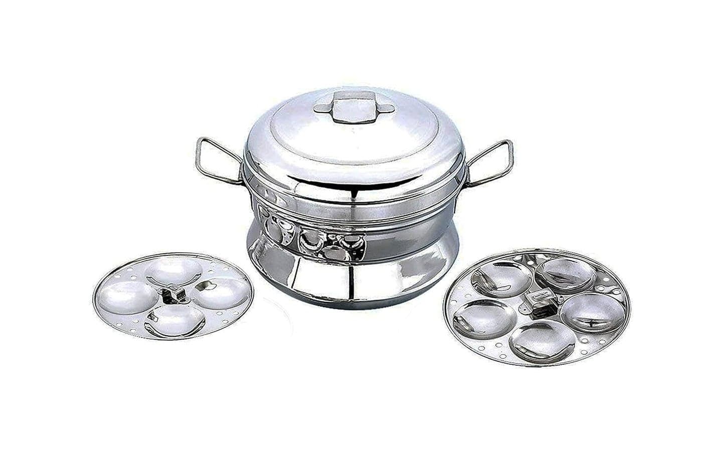 EZAHK Stainless Steel Idly MakerCookerPotBoilerPanai9 IDLY 2 Plates for Kitchen