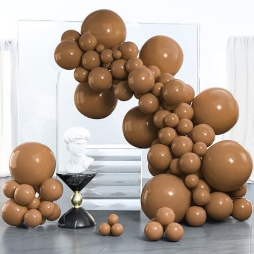 PartyWoo Brown Balloons 100 pcs Different Sizes of 18 12 10 5 Inch Boho Neutral Coffee Dark Brown Balloon Arch Kit Garland for Wedding Baby Shower Gender Reveal Birthday Party Decorations Brown-F09