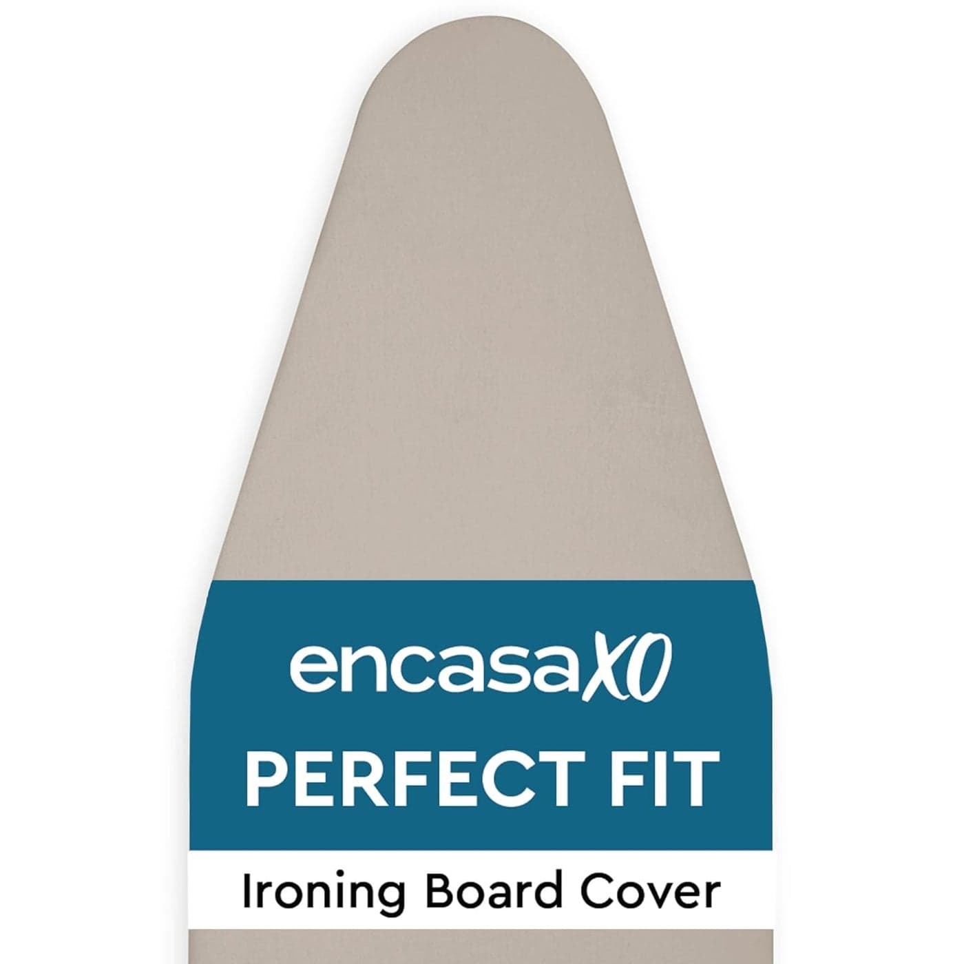 Ironing Board Covers and Pad by Encasa XO 112x34 cm Elastic Tightening with Thick 4 mm Felt Padding Easy Fit Scorch Resistant Plain Colors Beige