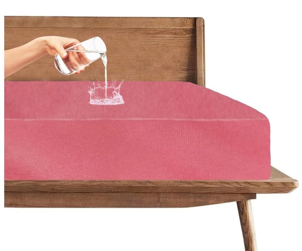 Trance Cotton Feel Terry Ultra Soft Waterproof Mattress Protector | Breathable - Hypoallergenic Mattresses Cover (75x48 inch | 6.25x4 feet, Pink - Pack of 1)