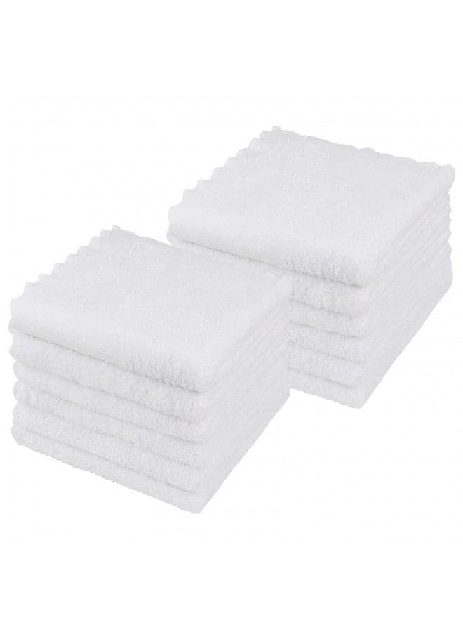 Orighty Ultra Soft Washcloths 12 Pack, Premium Microfiber Towel Sets 12 x 12 inches, Absorbent and Quick Drying Coral Velvet Washcloth, Multi-Purpose Wash Cloths for Bathroom, Hotel, and Gym (White)
