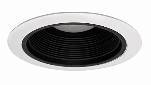 NICOR Lighting 6 inch Black Cone Baffle Trim with White Trim Ring, Fits 6 inch Housings (17551A)
