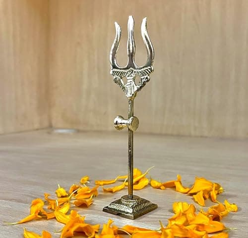 Craftsofindia® Brass Trishul for Pooja – 5.5 Inch Hindu Trident for Home Temple & Spiritual Décor | Mahadev Shiva Trishool for Puja & Protection