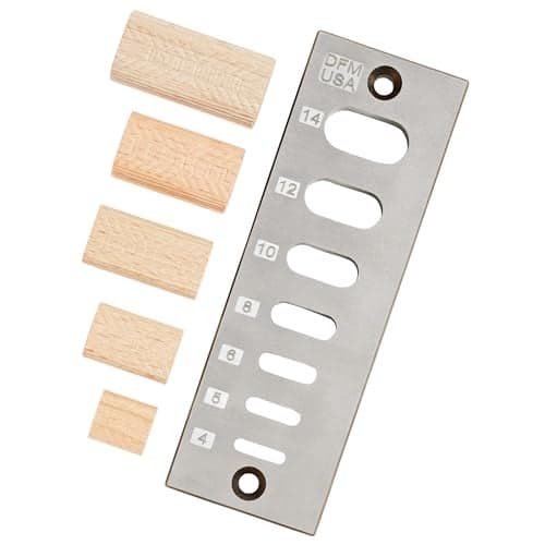 DFM Tool Works A2 Domino Tenon Trim Plate Compatible with Festool Domino Joiners Trims 4mm to 14mm Sizes Fits Glueups or Dry Fits Eliminates Sanding and Razor Blade Use Made in USA