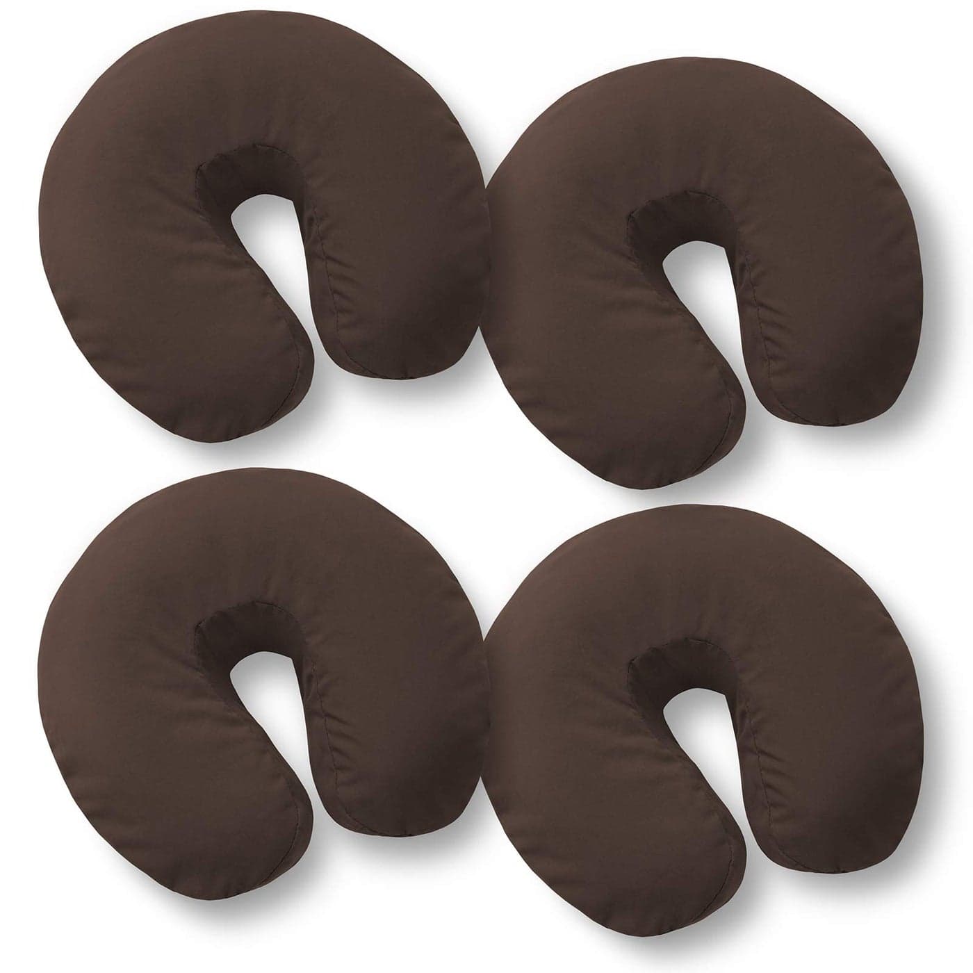 Saloniture 4Pack Premium Microfiber Face Cradle Covers Ultra Soft Fitted Massage Table Cradle Cover Chocolate Brown