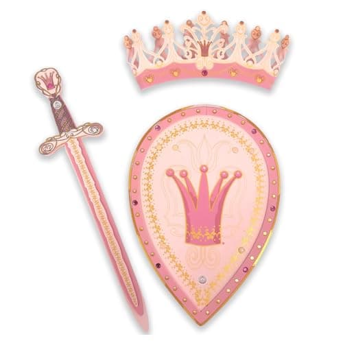 Liontouch Queen Rosa Foam Sword Shield Crown for Girls Age 38 Years Durable Safe Set in Medieval Style for Pretend Play Toy Weapons Battle Accessories for Dress Up Royal Costumes