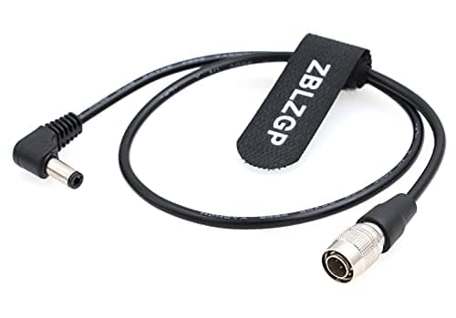ZBLZGP Right Angle 2.5 DC to Hirose 4 Pin Male Power Cable for Zoom F8 / Zoom F4 / Sound Devices/Blackmagic