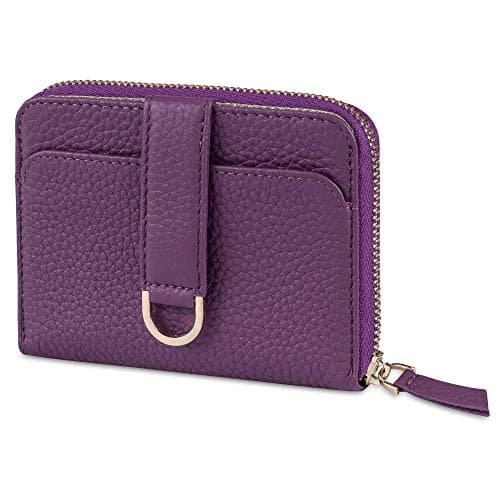 Vaultskin Small Wallet for Women, Leather Card Holder with RFID Blocking with Zipper Coin Pocket, Cash Pocket - Minimalist Wallet Women Slim Design for Everyday Use (Violet, Belgravia)