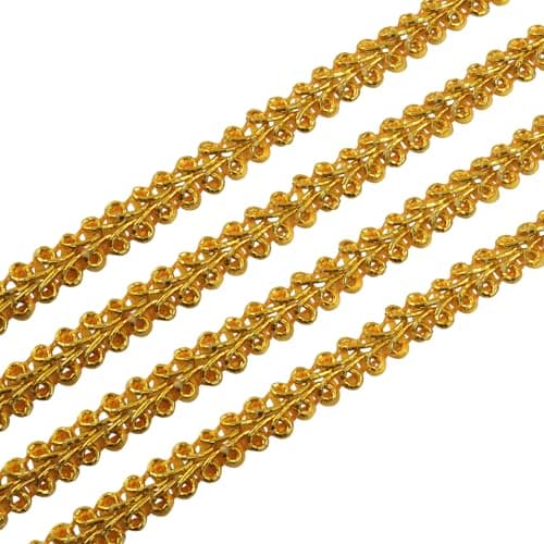 Zorveiio 27 Yards Metallic Braid Lace Trim Flower Pattern Lace Ribbon Gold Centipede Gimp Trim 14 inch8mm Wide Braided for Wedding Costume Jewelry Crafts Sewing