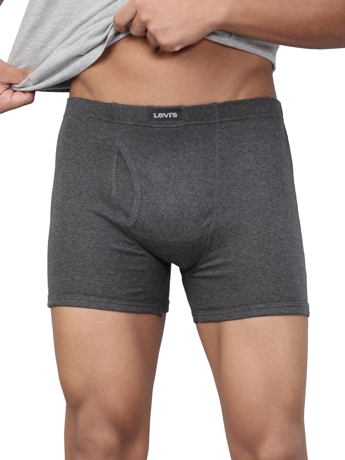 Levi's Men 100 CA STYLE 10 COMFORT BOXER BRIEF DK. GREY MELANGE P1 Size- XL