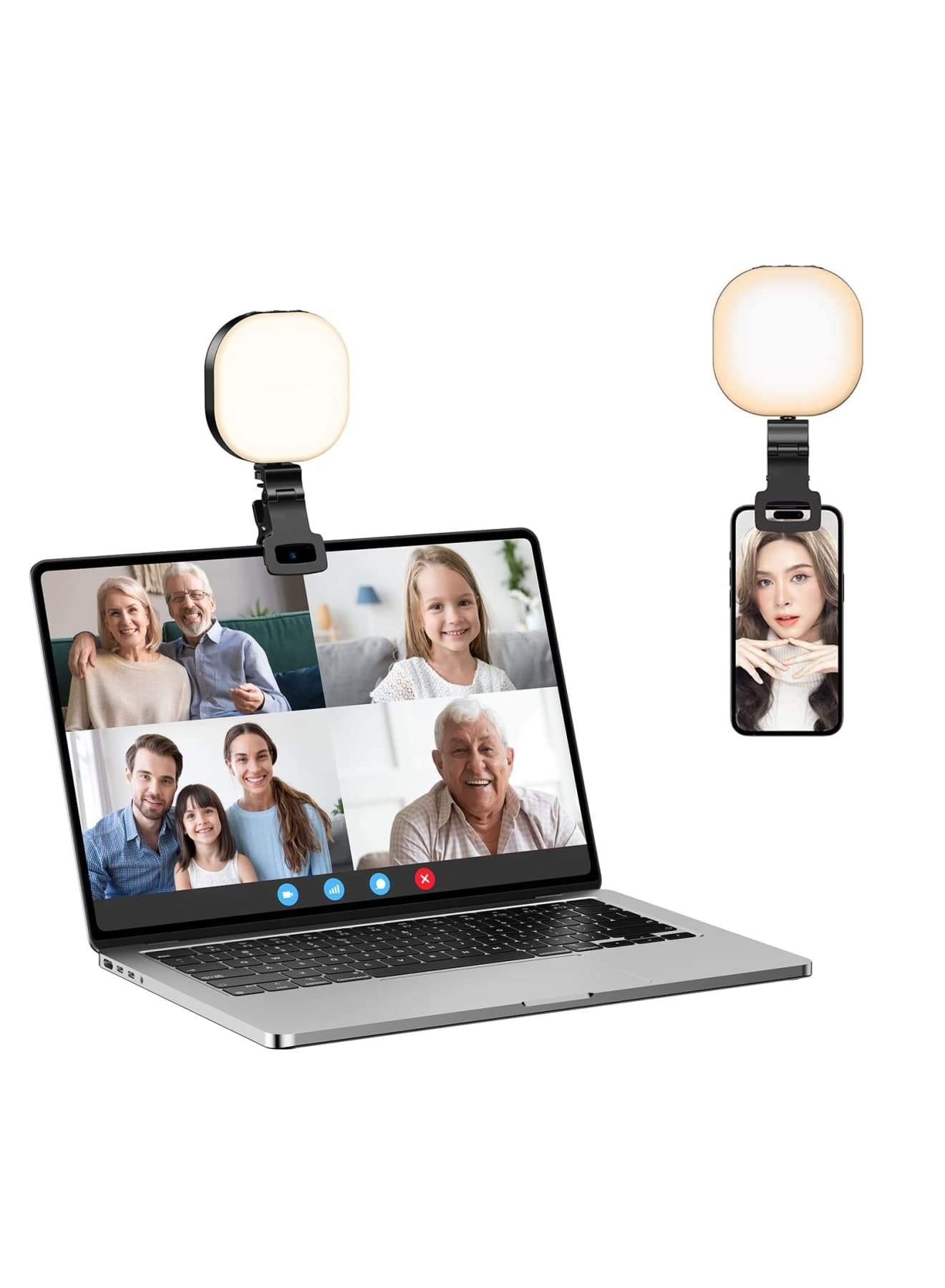 LED Video Light, Mini Selfie Light Camera Light Led Light for Phone, Laptop, Tablet and Computer, Dimmable Fill Lamp for Conference/Zoom Call/Photography/Makeup/Picture