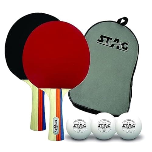 Stag Iconic Tournament Professional Table Tennis (T.T) Set - Table Tennis Rackets and T.T Balls Included| All-in-One Ping Pong Paddle Playset - Table Game Accessories