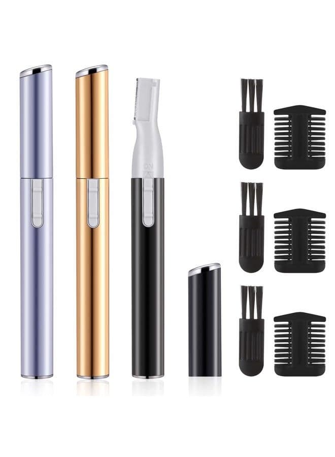 Women's Electric Eyebrow Trimmer, 3 Pieces Set with Adjustable Comb and Brush, Precision Shaping and Hair Removal for Clean Finish