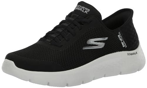 Skechers Women's Go Walk Flex Hands Free Slip-Ins - Grand Entry Sneaker, Black/White, 6.5 US