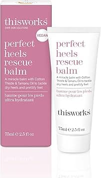 This Works Perfect Heels 75 ml Natural Foot Cream Infused with Cotton Thistle Lemon and Lavender Essential Oils Nourishing Foot Moisturiser and Heel Balm for Cracked Heels and Dry Skin