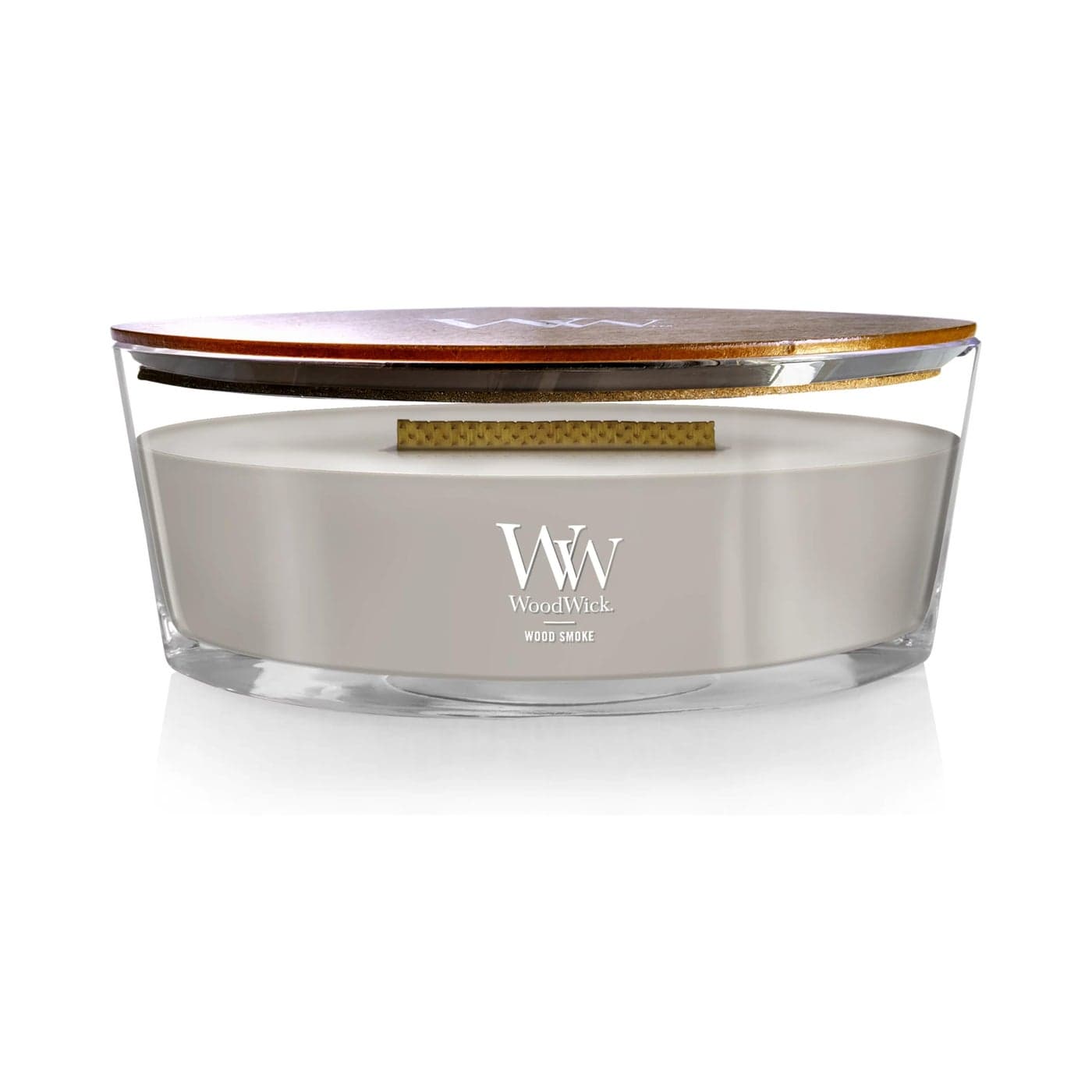 WoodWick Wood Smoke Scented Ellipse Candle Crackles as it Burns Up to 50 hrs Burn time Perfect for Gifting 16oz