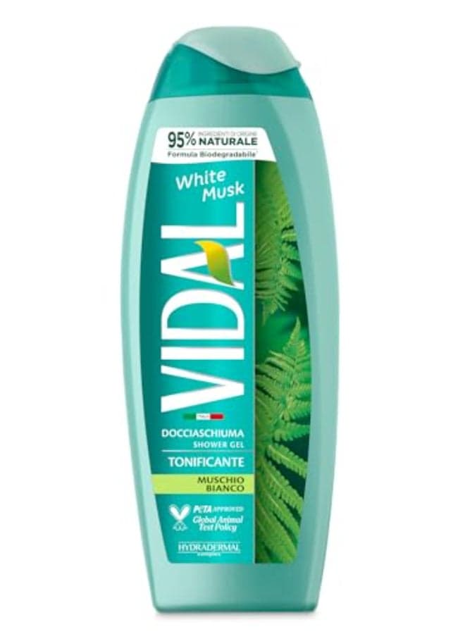 Vidal Shower Gel White Musk 250 ml84 Fl Oz Moisturizing Softening Body Care Unisex Made in Italy