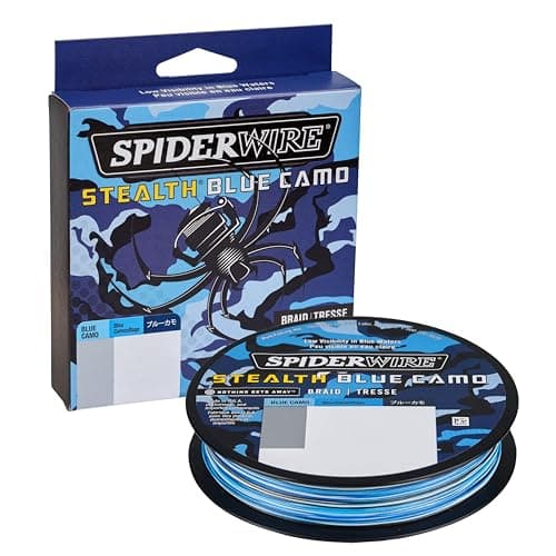 SpiderWire Stealth Superline Blue Camo 10lb 45kg 300yd 274m Braided Fishing Line Suitable for Saltwater and Freshwater Environments