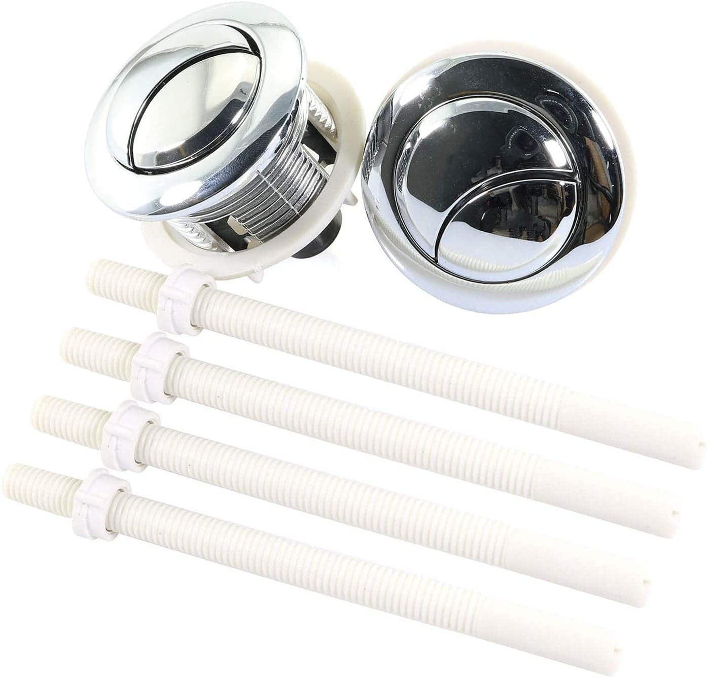SQXBK Toilet Button 2PCS 38mm Dual Push Toilets Flush Button Toilet Tank Button with Thread Diameter Silver For Water Valve