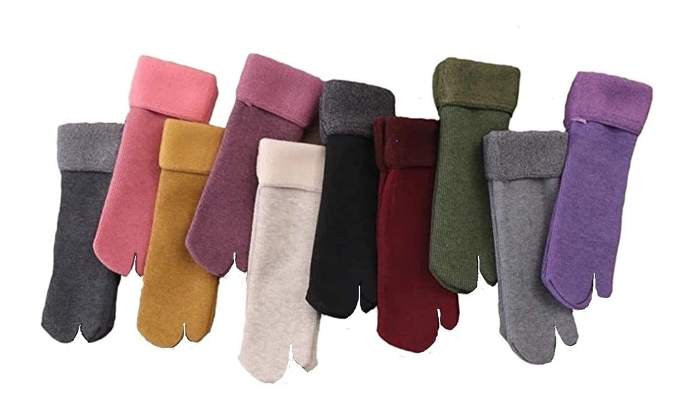 INFISPACE® Boys & Girls Age-wise Warm Winter Thick Fleece Fur Socks with Thumb (Pack of 4 Pair) (9-12 Year)
