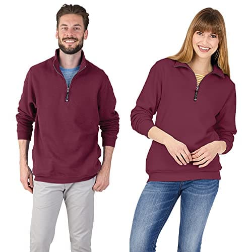 Charles River Apparel Unisex-Adult's Crosswind Quarter Zip Sweatshirt (Regular & Big-Tall Sizes), Maroon, XL