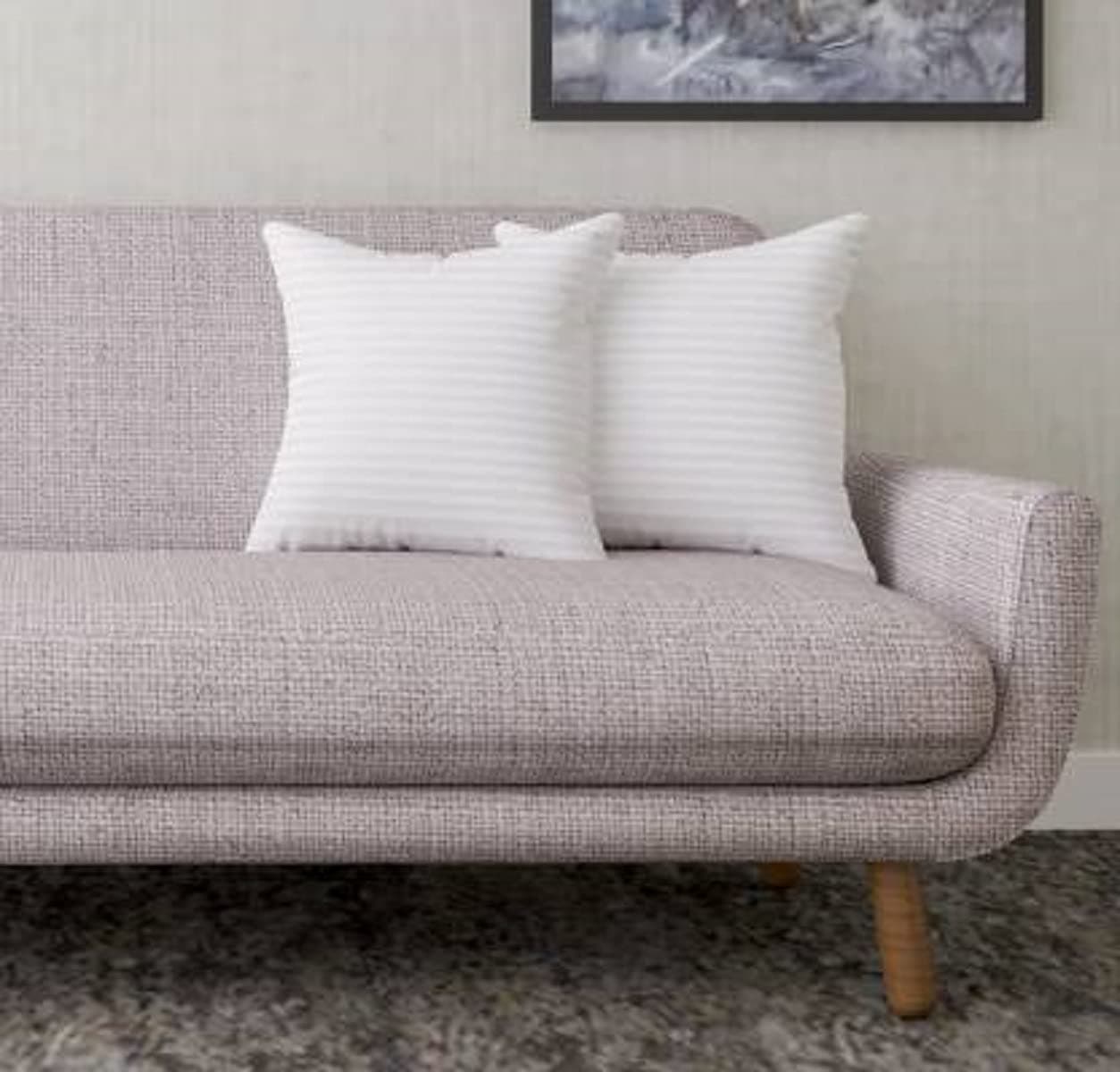 Habitat Square Pillow 22x22 Inches Set of 2 Florence Microfiber Hotel Quality Premium Fibre Soft Cushion Filler White
