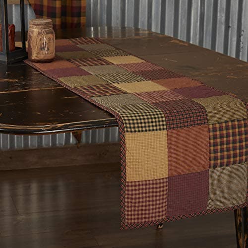 VHC Brands, Heritage Farms, Cotton, 13x48, Quilted Runner, Red