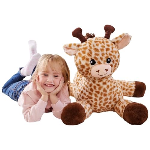 IKASA Large Giraffe Stuffed Animal Plush ToysSoft Toy 30 Giant Cute Huge Big Size Jumbo Kawaii Fluffy Plushy Fat Oversized PlushieGifts for Kids
