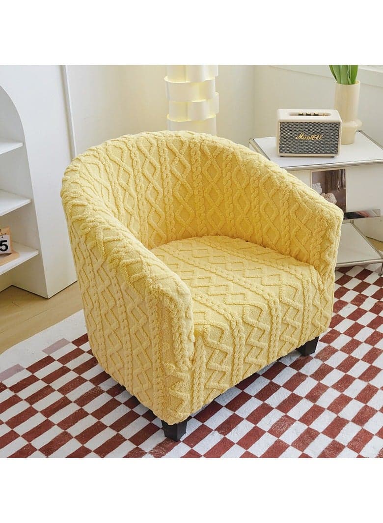 Single sofa cover cat-proof semi-circular chair cover non-slip chair cover comfortable and warm sofa cover
