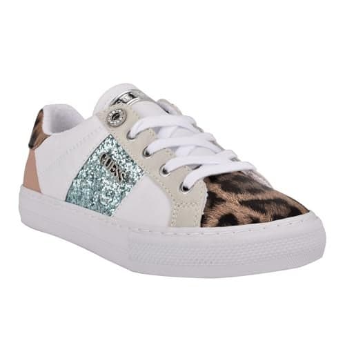 Guess Women's Loven Sneaker, White/Pink Leopard Multi 142, 11