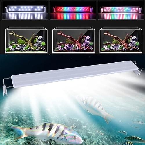 VAYINATO® (RSL-30 | 8W | Suitable for 30-40CM Tank) High Brightness Planted Aquarium Fish Tank White Frame WRGB Multi Colour LED Light by Petzlifeworld