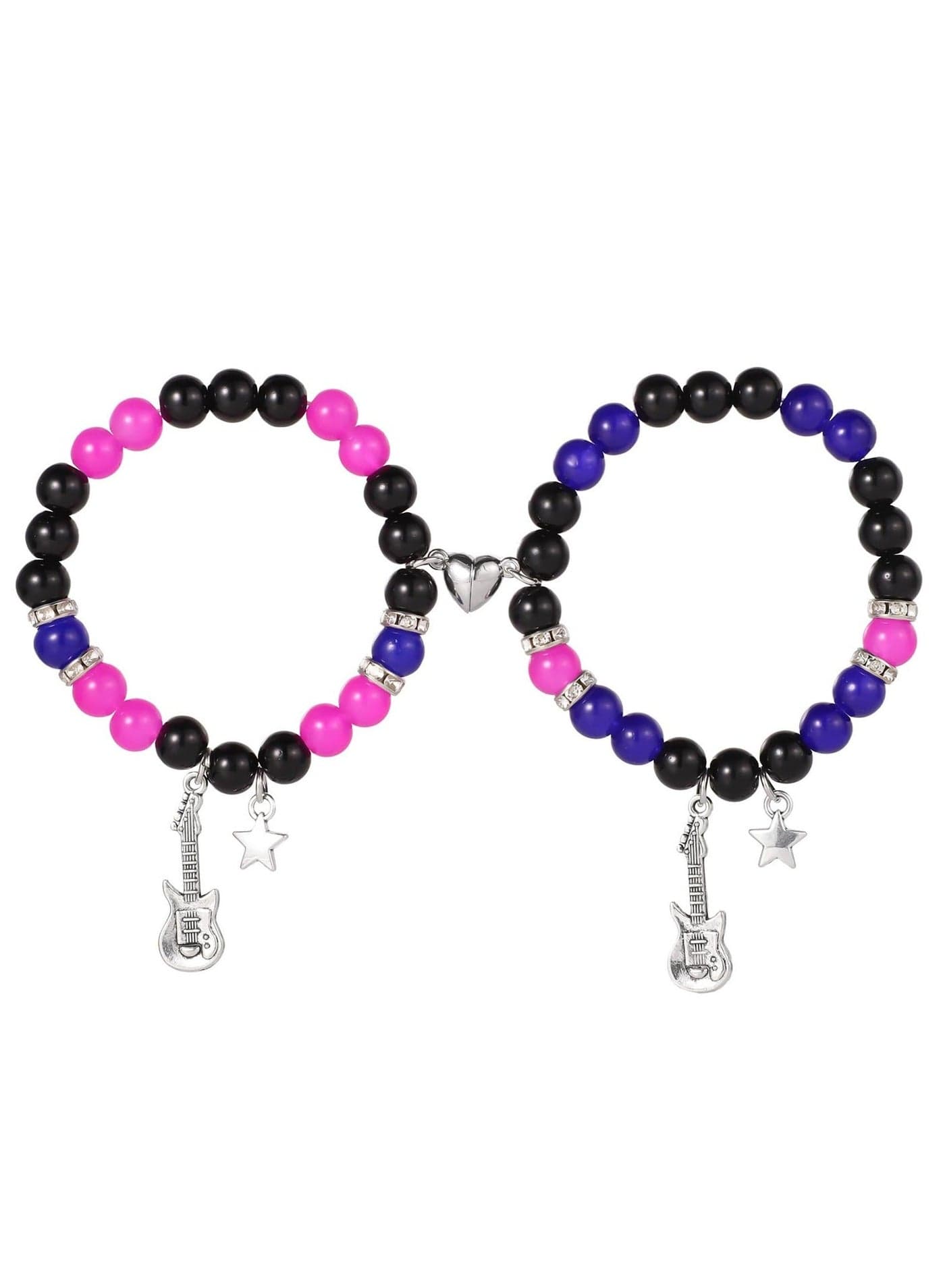 Matching Spider Bracelets for Couples Best Friend, Christmas Heart Charm Gifts Friends Friendship Jewelry to Sister Bestie Long Distance Gift Bf Gf