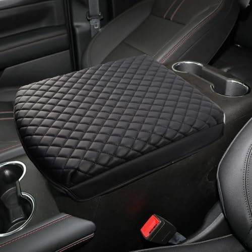 1.2in Thickness Center Console Cover Compatible with 2019-2025 Chevy Silverado/GMC Sierra and 2021-2025 Tahoe/Suburban/Yukon , Car Armrest Cover Leather Protective Cover (for Bucket Seat Consoles)