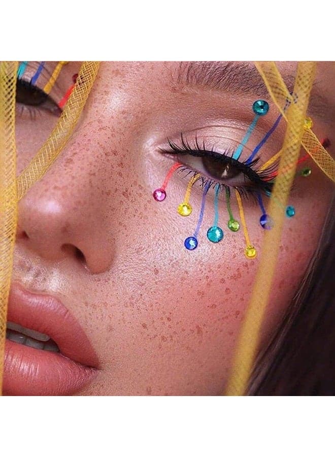 Pearl Makeup Self Adhesive Rhinestones for Eye Jewels Face Gems, Nail Rhinestones Body Temporary Tattoo Diamonds, Eyeshadow Jewelry Sticker for Women Girls Makeup Decoration Accessories 6 Sheets