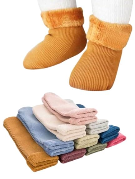 WKLOUYHE Kids Warm Woolen Winter Socks for Baby WithOut Thumb Winter socks Ankle length for Kids Baby boys And Baby girls pack of 06_Multicolour (IN, Age, 2 Years, 4 Years, Multicolored)