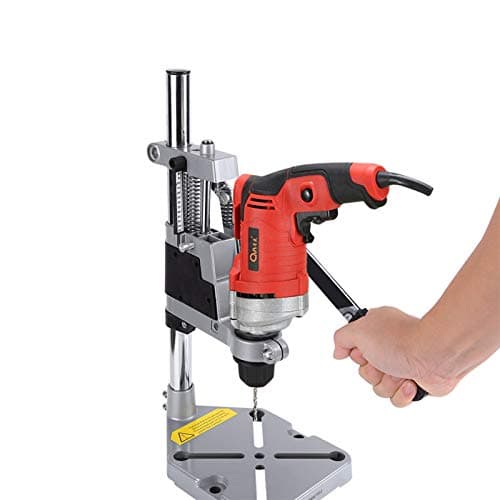 Drill Stand for Hand Drill Universal Drill Press Stand Adjustable Bench Drill Press Universal Bench Clamp Drill Press Holder Table Workbench Repair Tool Heavy Duty Single Hole Aluminum Base