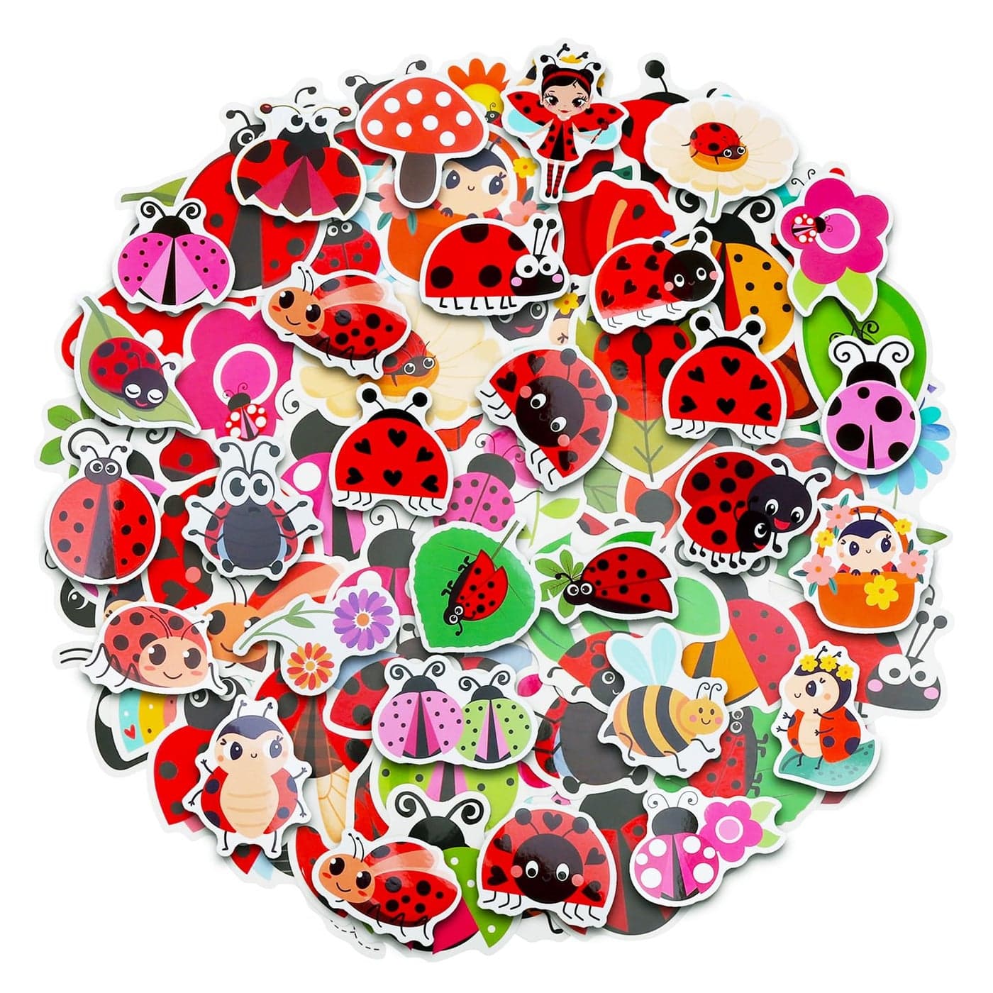 100 Pack Ladybug Stickers Lady Bug Party Favors Birthday Decorations