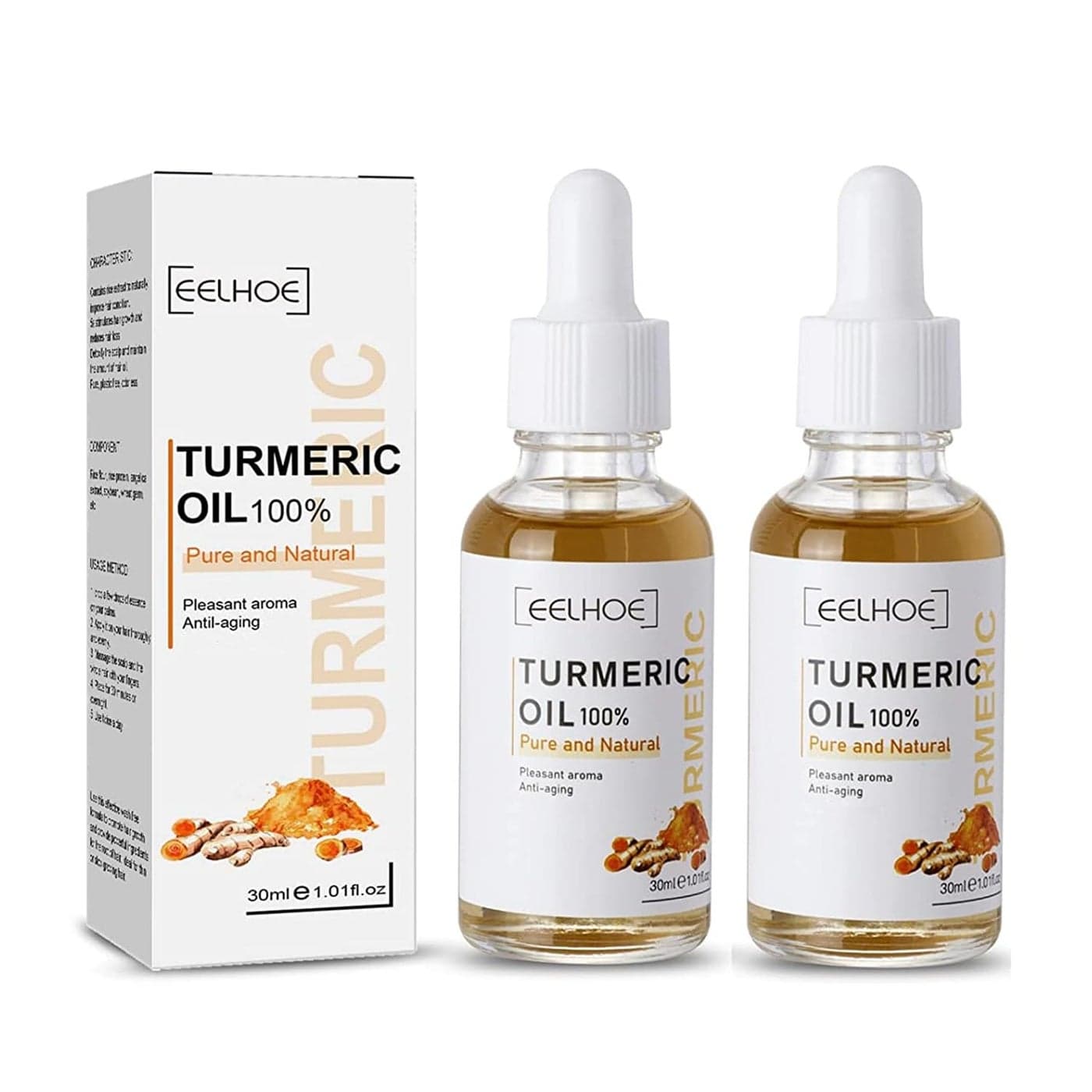 2 Pack Turmeric Dark Spot Corrector Serum Oil Repair Face Serum Natural Turmeric Bright Skin Care Moisturizing Repair Serum Turmeric Oil for Face Dark Spots30ml