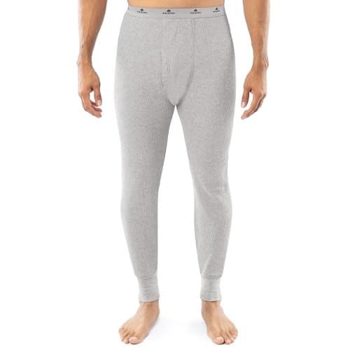 Indera Men's Heavyweight Cotton Waffle Long Johns Thermal Underwear Bottom, Heather Grey, X-Large