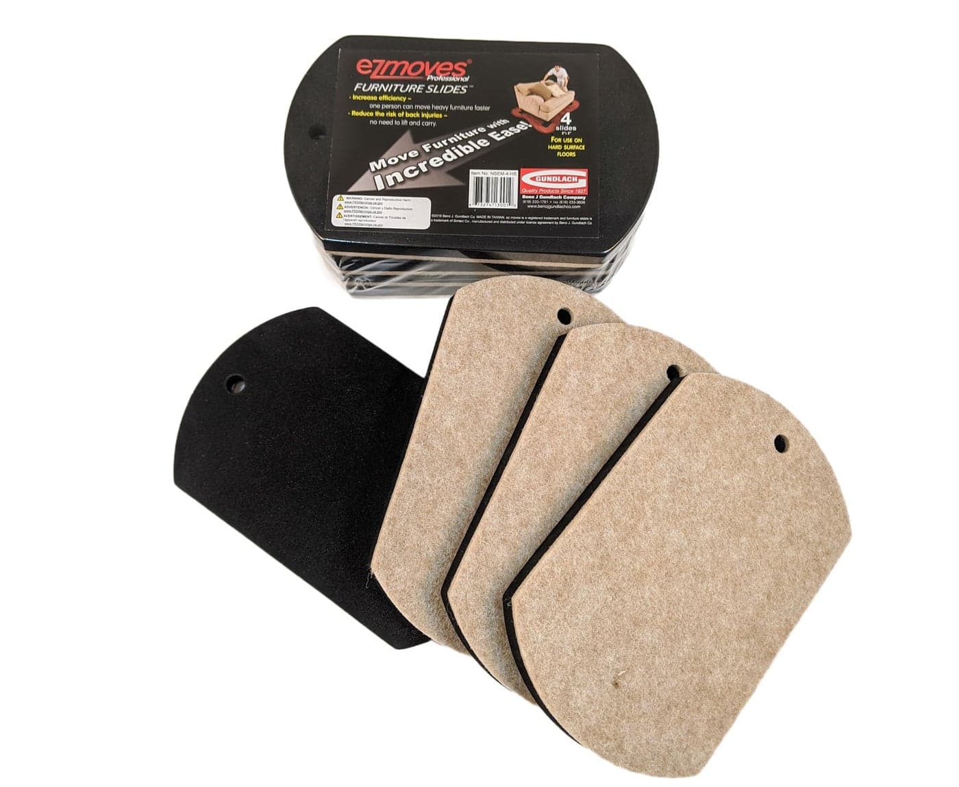 EZ Moves Furniture Slides for Hardwood Tile Luxury Vinyl and Other Hard Surface Floors 8 Long x 5 Wide 4 Slides per Set
