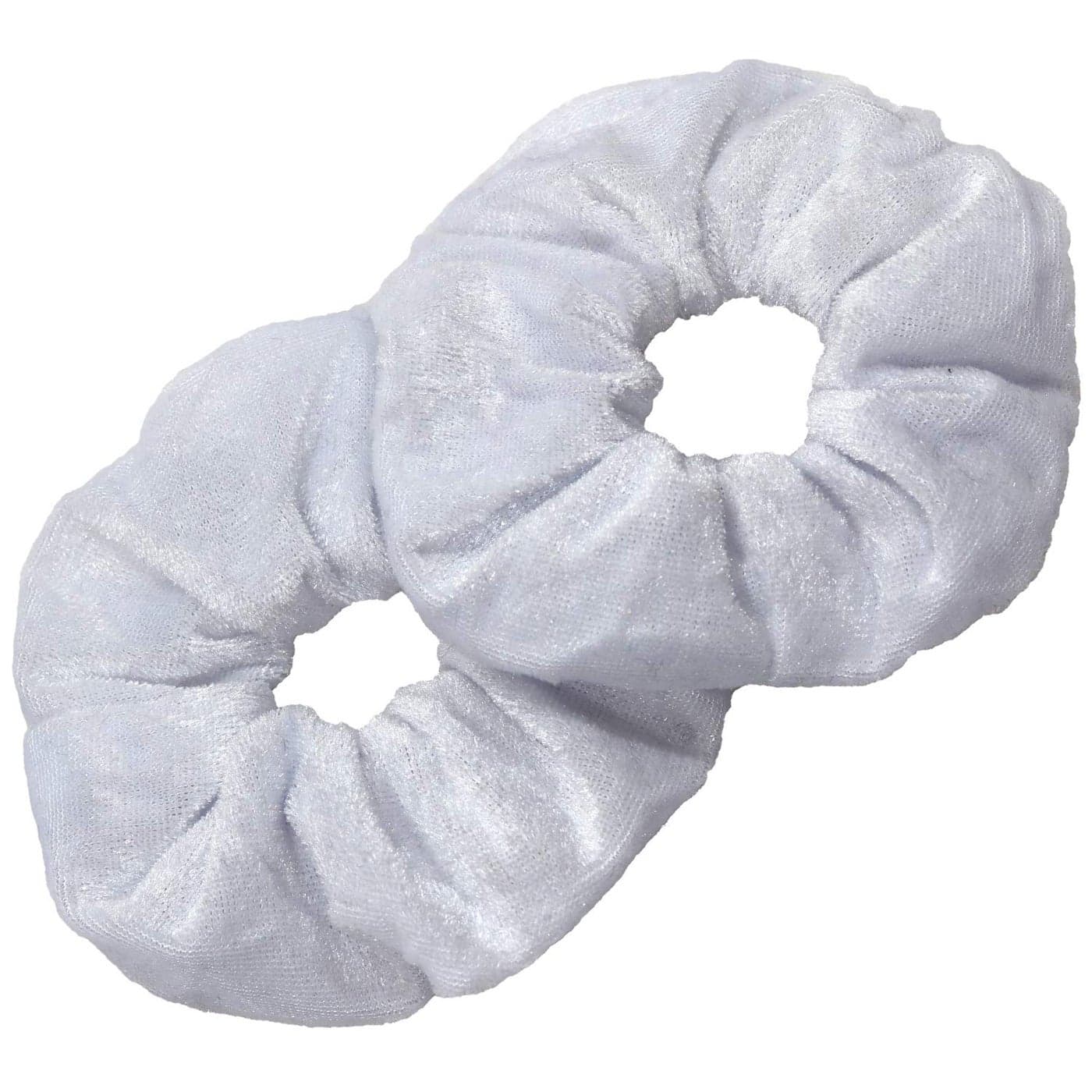 Kenz Laurenz Hair Scrunchies 2 Velvet Hair Ties for Women Girls Hair Elastics Ponytail Holder Scrunchy Pack White Hair Tie