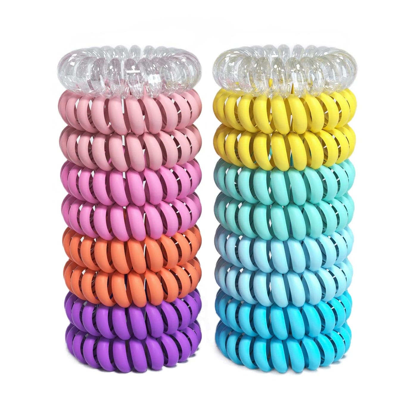Teqifu Hair Ties Set 18 Spiral Coils for Women No Crease No Damage for Thick Thin Hair Types Ponytail Holders