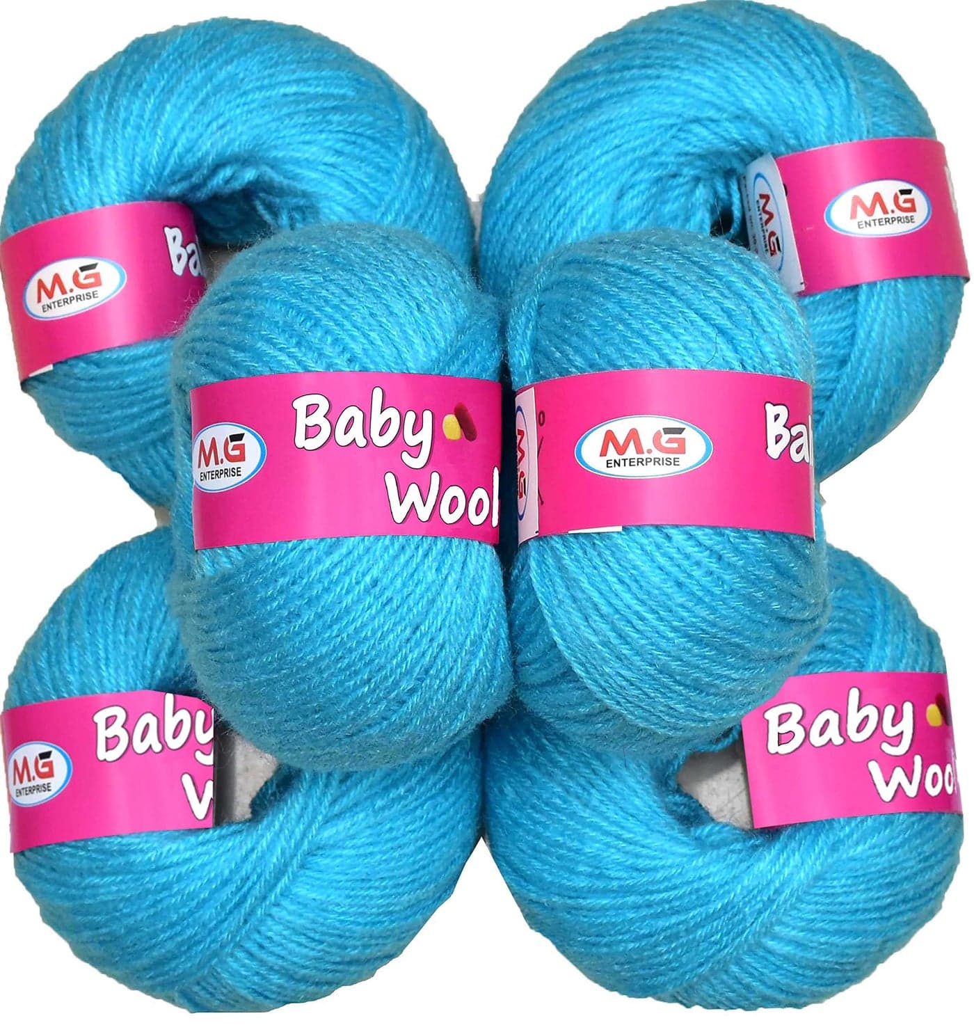 M.G ENTERPRISE 100% Acrylic Wool Red (16 pc) Baby Wool 4 ply Wool Ball Hand Knitting Wool/Art Craft Soft Fingering Crochet Hook Yarn, Needle Knitting Yarn Thread Dye P