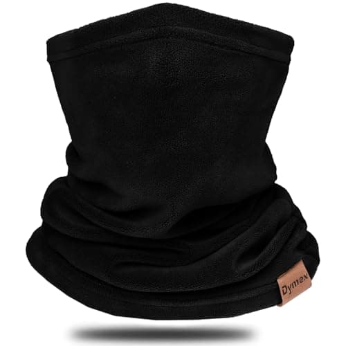 Dymex Neck Warmer Gaiter Winter Fleece Neck Cover Balaclava Windproof Face Cover Mask for Ski Motorcycle (Black, 1)